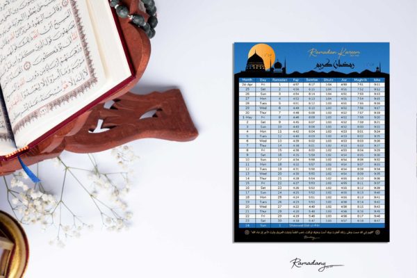 Prayer-time-calendar-Blue and Black