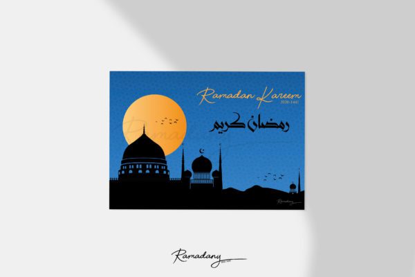 Ramadan-Greeting-Card Blue and Black