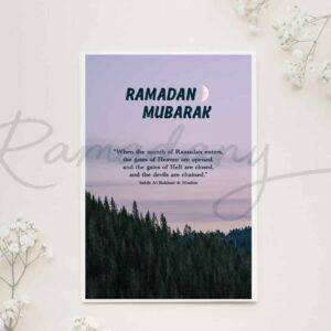 Ramadan Greeting Card Retro Lavender